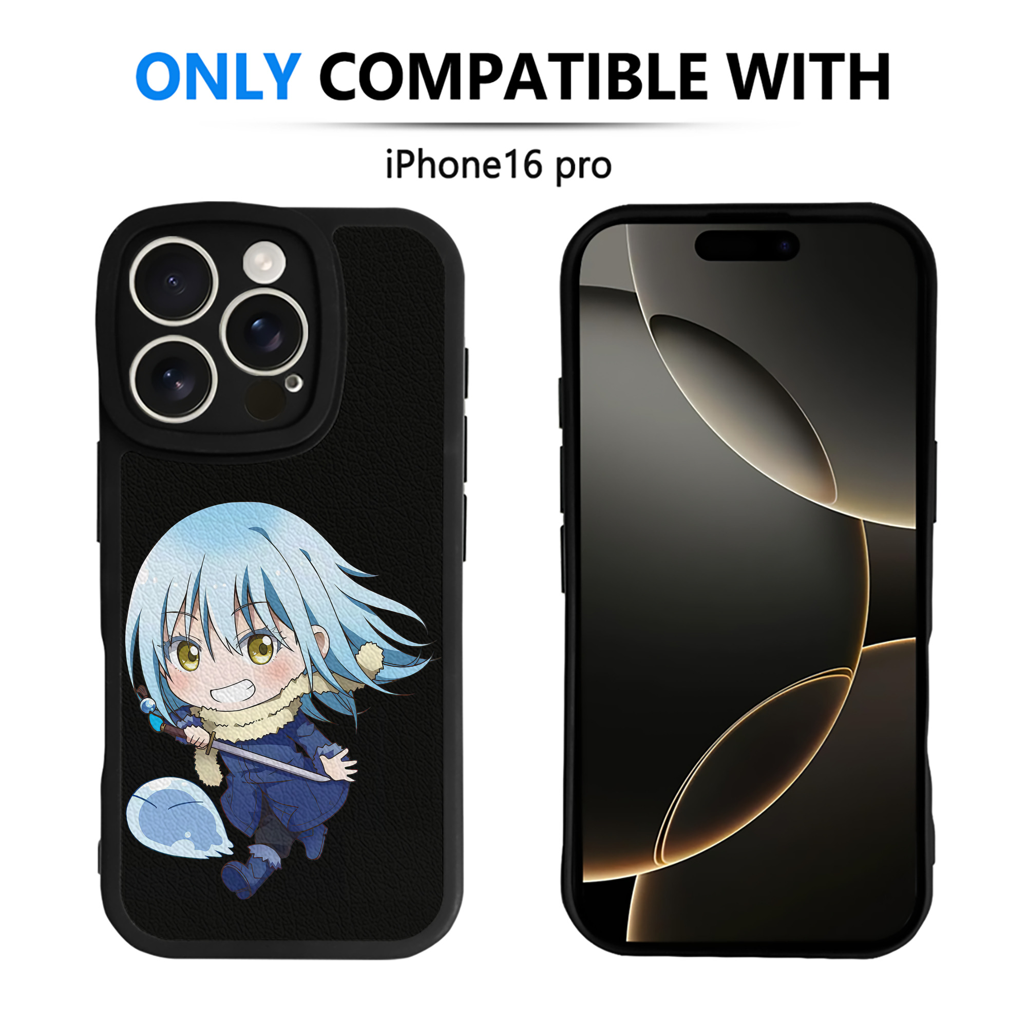 （画像用） 転スラ Regarding Reincarnated to Slime 【iPhone 16シリーズ対応】シリコンスマホケース（レザー調） 材質：シリコン